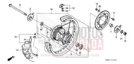 REAR WHEEL CRF230F8 de 2008
